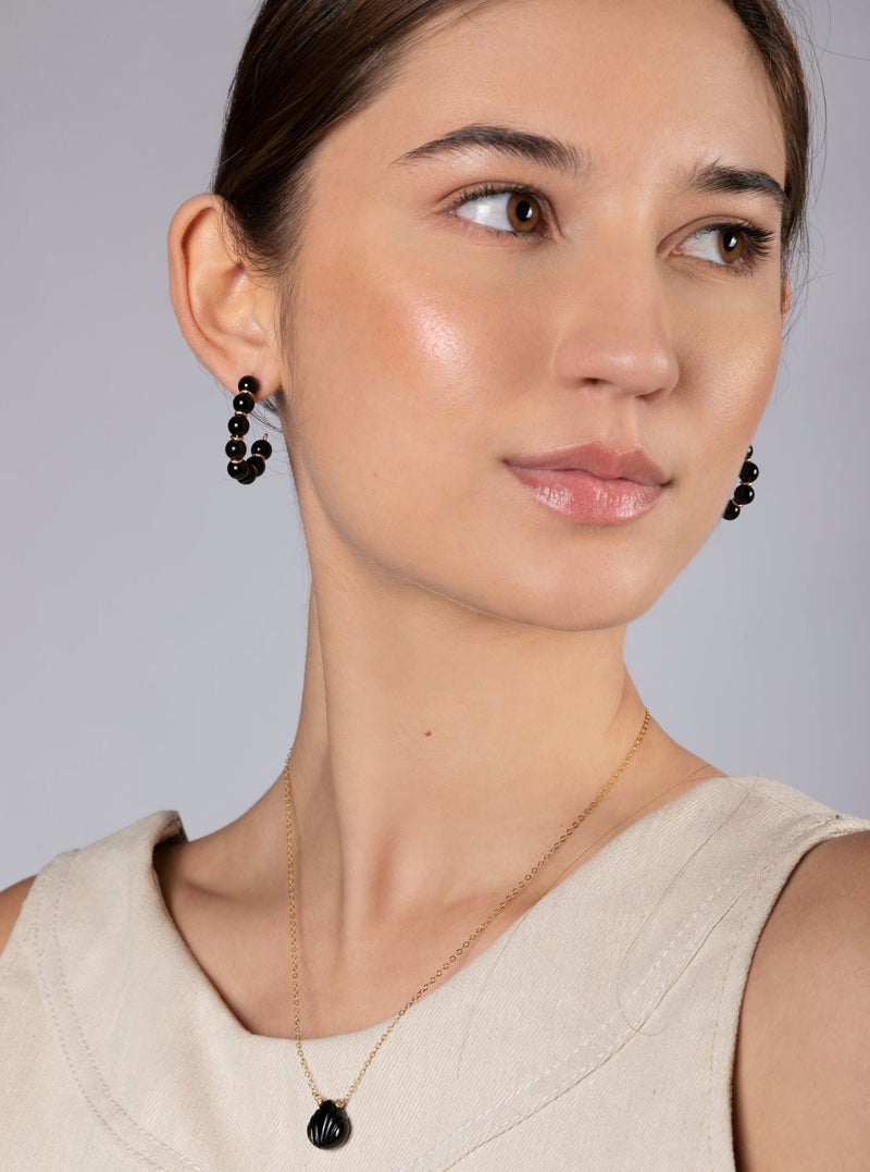 Gema Necklace #1 (15mm) - Black Tourmaline Necklaces TARBAY   
