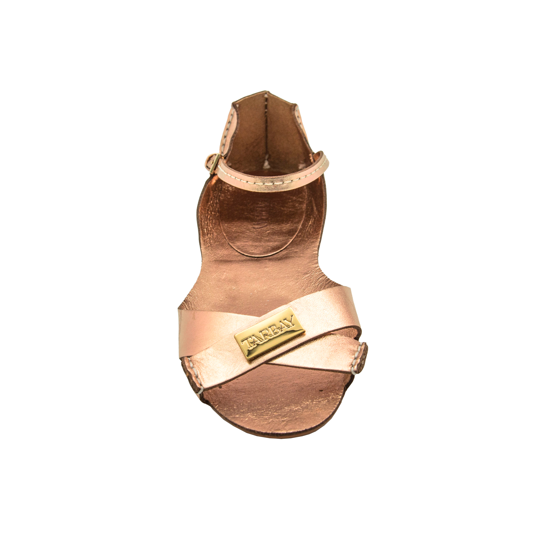Tajali Leather Sandals - Metallic Buttercream Tajali Flats TARBAY   