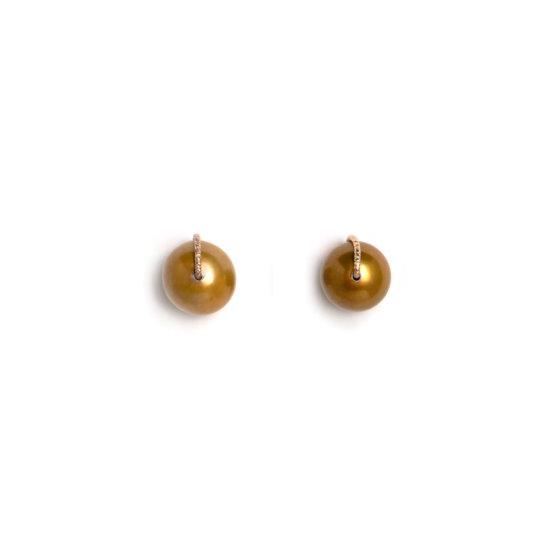 Gyros Stud Earrings - Bronze Pearl Earrings TARBAY   