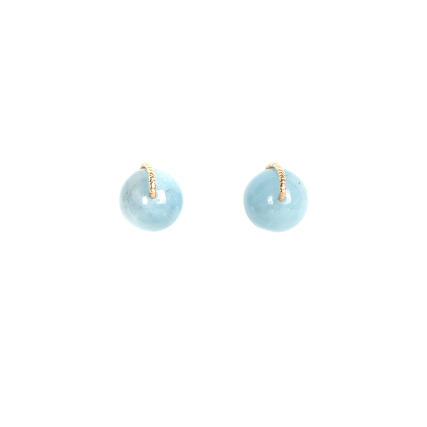 Gyros Stud Earrings - Aquamarine Earrings TARBAY   
