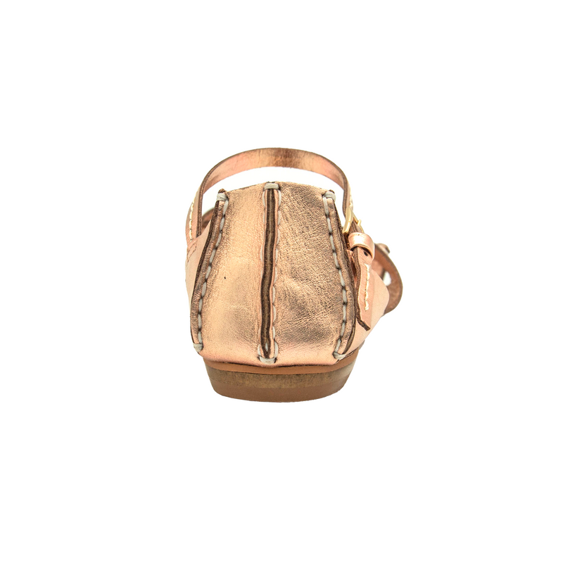 Tajali Leather Sandals - Metallic Buttercream Tajali Flats TARBAY   