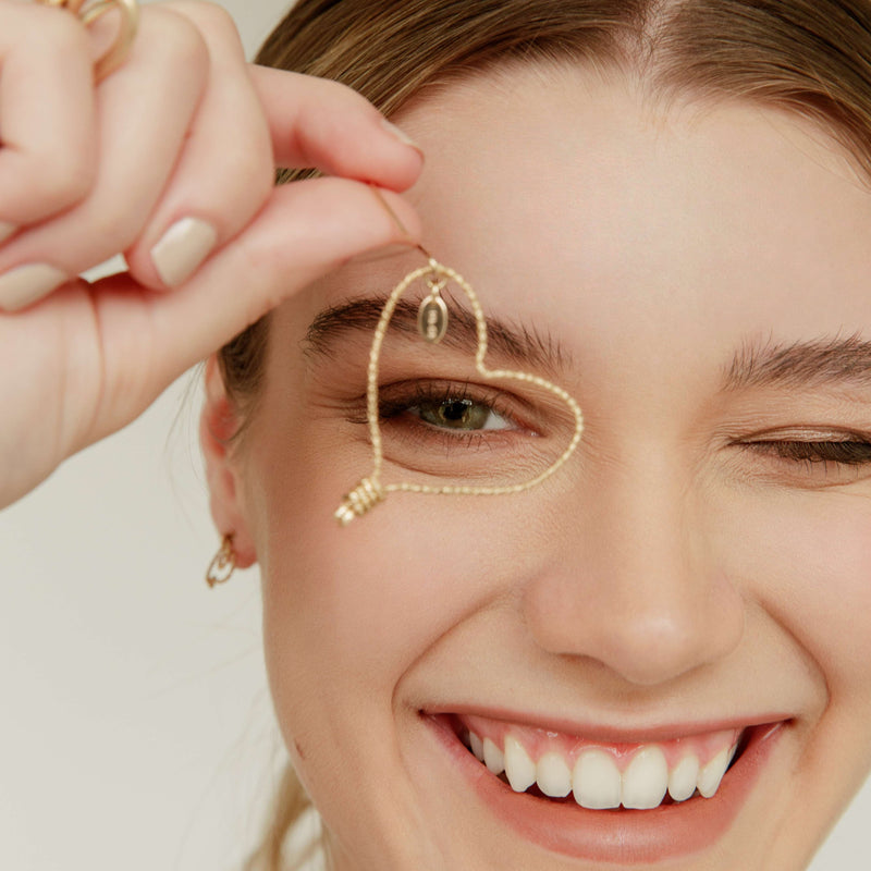 Corazon Julieta Dangle Earrings (35mm) - Yellow Gold Earrings TARBAY   
