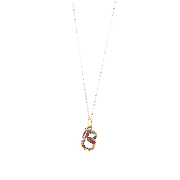 Handmade Letter Charm #2 (20mm) - Ruby, Emerald, Peridot, Rose Sapphire, Carnelian, Rose Tourmaline, Sodalite & Rose Quartz Charms TARBAY B  