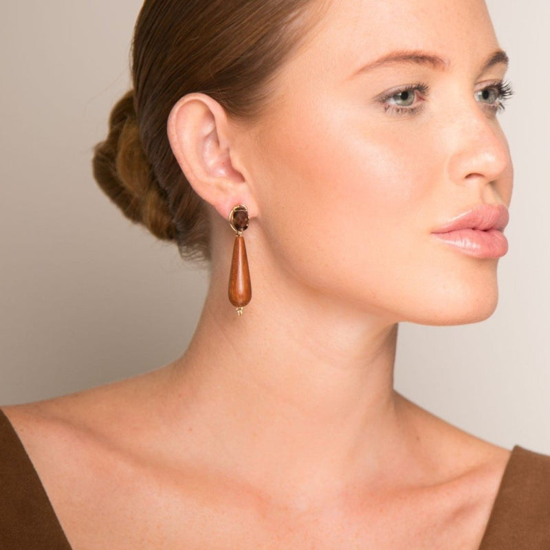 Wunuu Earring #2 - Smoky Quartz Earrings TARBAY   