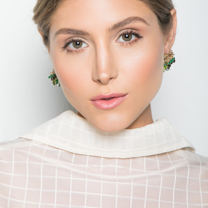 Marisma Earring - Peridot, green onyx, chalcedony, phrinite, versonitte, green amethyst, chrysophase Earrings TARBAY   