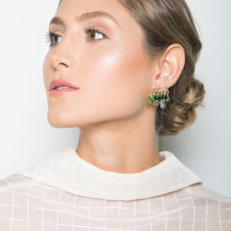 Marisma Earring - Peridot, green onyx, chalcedony, phrinite, versonitte, green amethyst, chrysophase Earrings TARBAY   