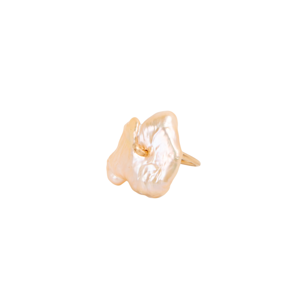 Keshi Ring #1 (30mm) - Salmon Pearl Rings TARBAY   