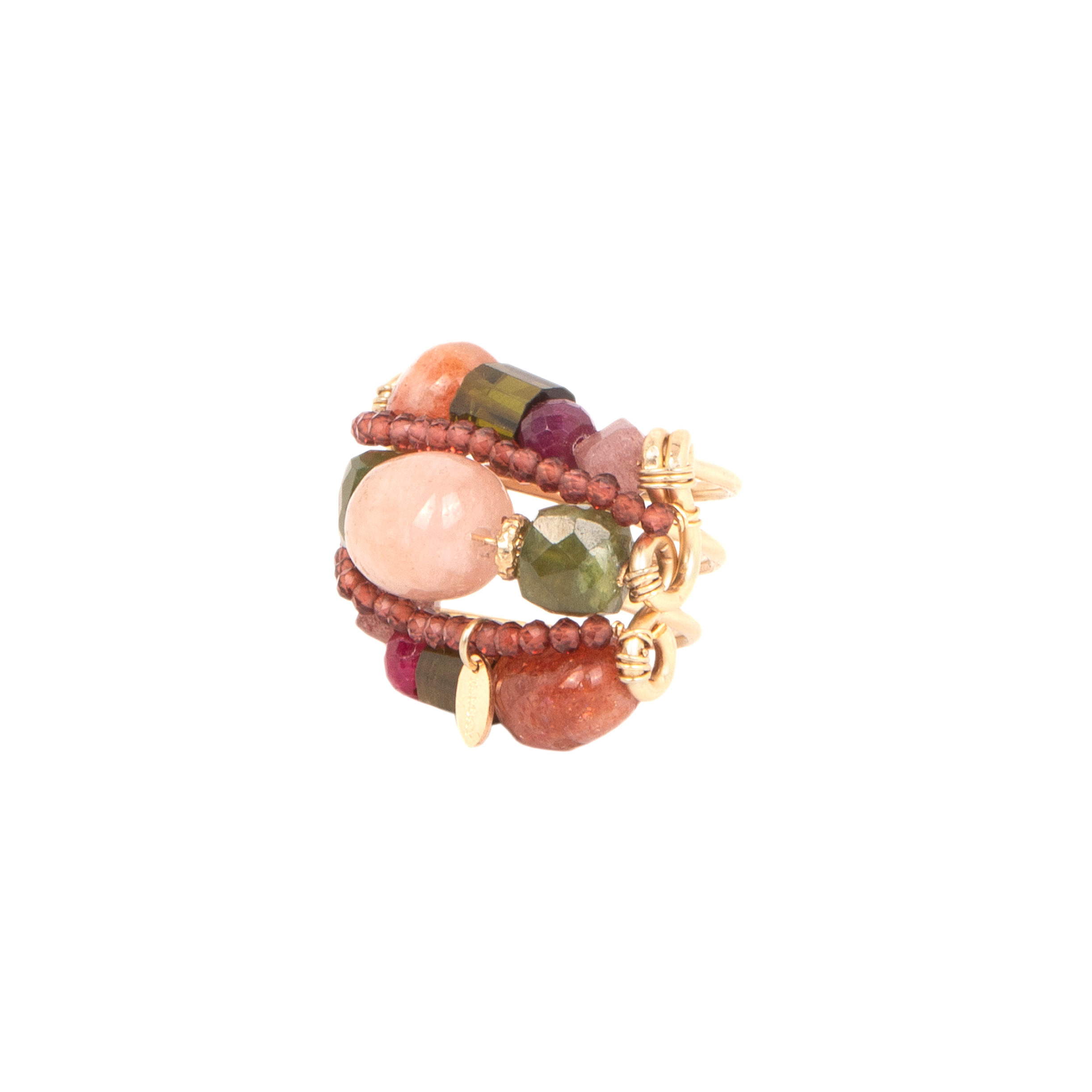 Mermelada Colored Ring - Morganita, Granate, Ruby, Sunstone, Tourmalina Verde, Garnet Crosular Verde, Cuarzo cherry Rings TARBAY   