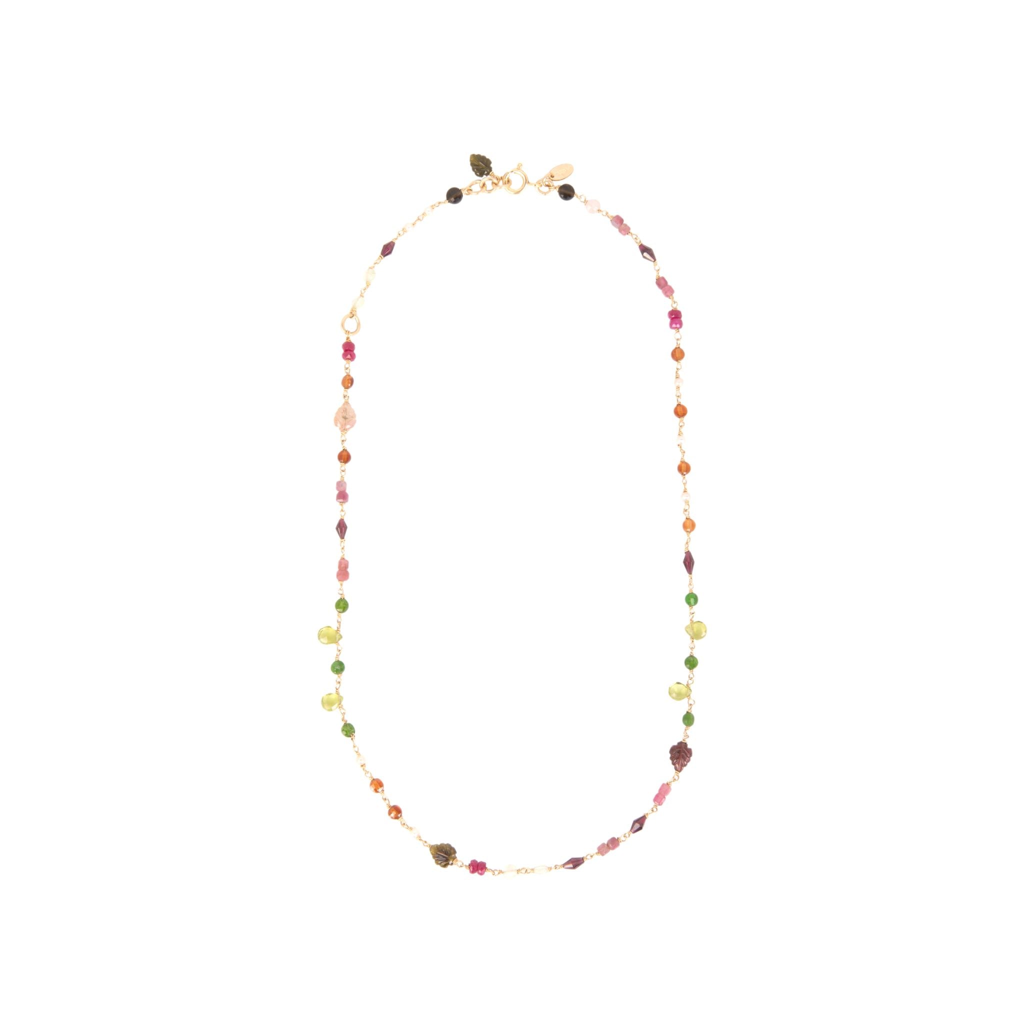 Carolita Necklace #1 (47cm) - Garnet, Tourmaline, Ruby, Peridot, Rose Quartz, Phrinite, Hessonite & Tsavorite Necklaces TARBAY   