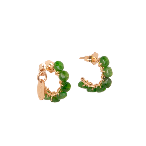 Cleopatra Hoop Earrings #1 (12mm) - Tsavorite Earrings TARBAY   
