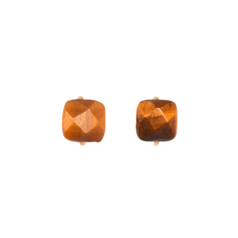 Solitario Earrings #1 (8mm) - Ojo de Tigre Earrings TARBAY   