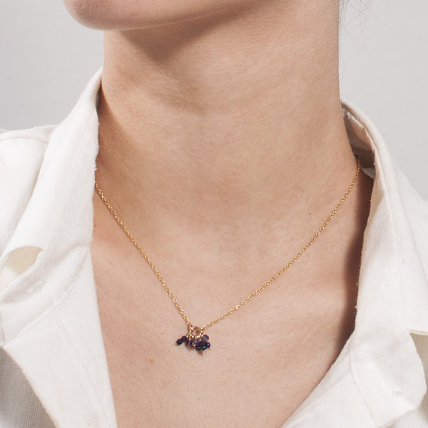 Racimo Necklace - Black Onyx & Amethyst Necklaces TARBAY   