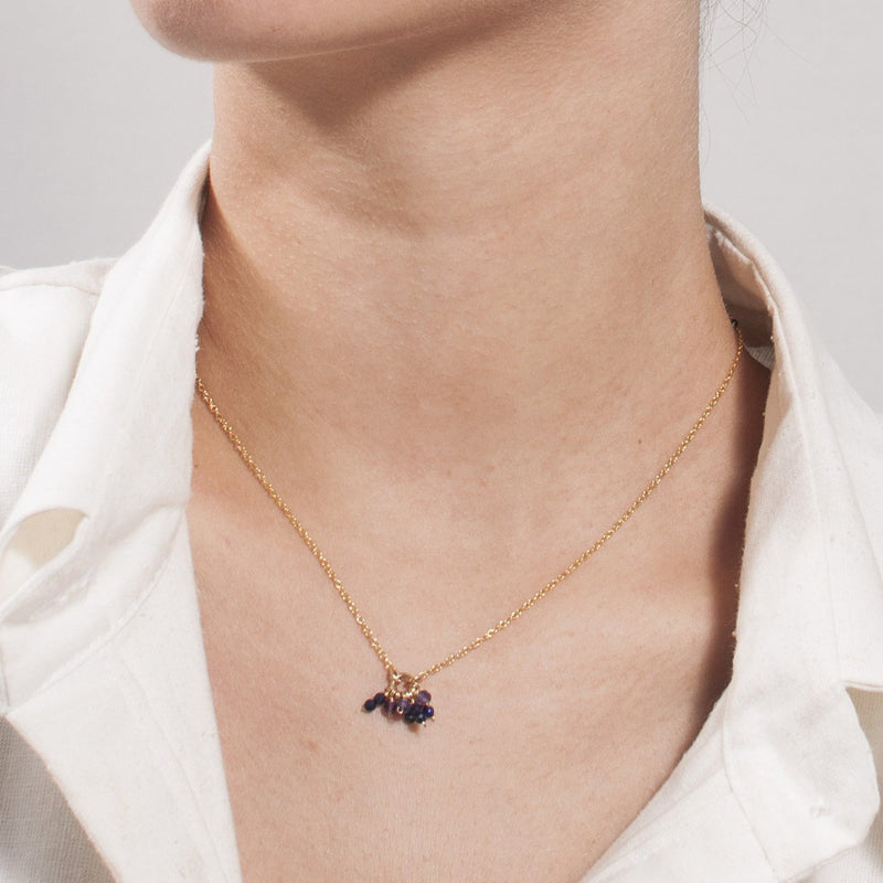 Racimo Necklace - Black Onyx & Amethyst Necklaces TARBAY   