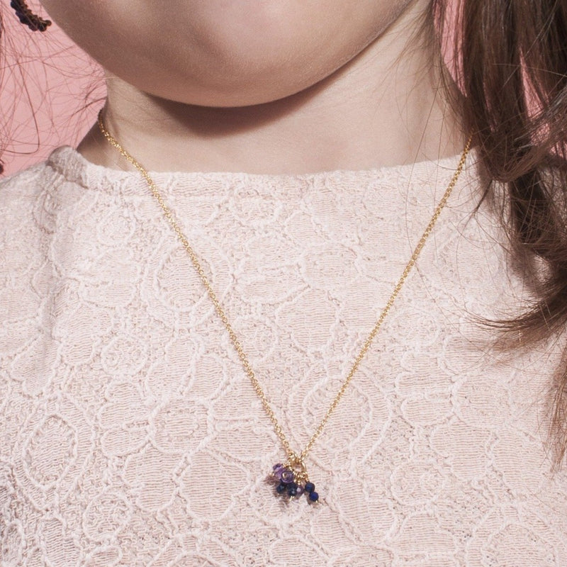 Racimo Necklace - Black Onyx & Amethyst Necklaces TARBAY   