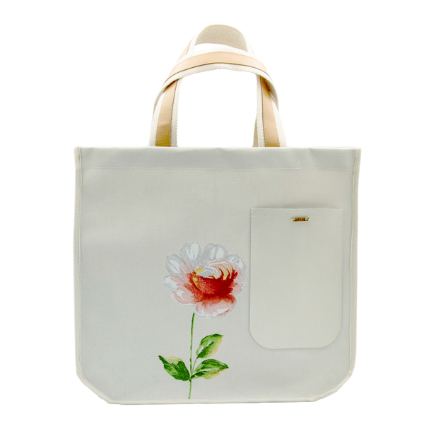 Fiore Flowered Tote Bag - White Totes TARBAY   