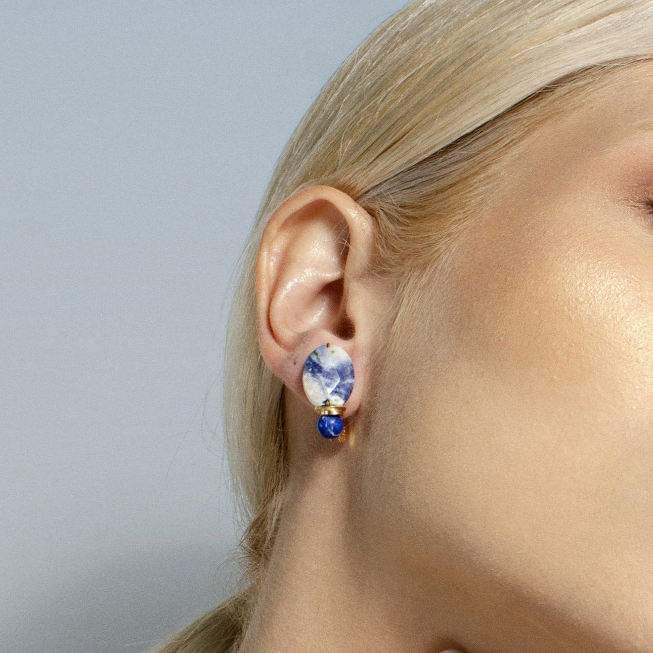 Capadocia Earrings - Sodalite & Lapis Lazuli Earrings TARBAY   