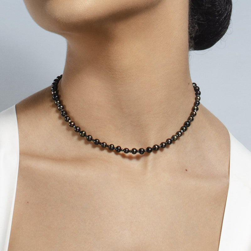 Noche Estrellada Necklace (39cm) - Black Pearl Necklaces TARBAY   