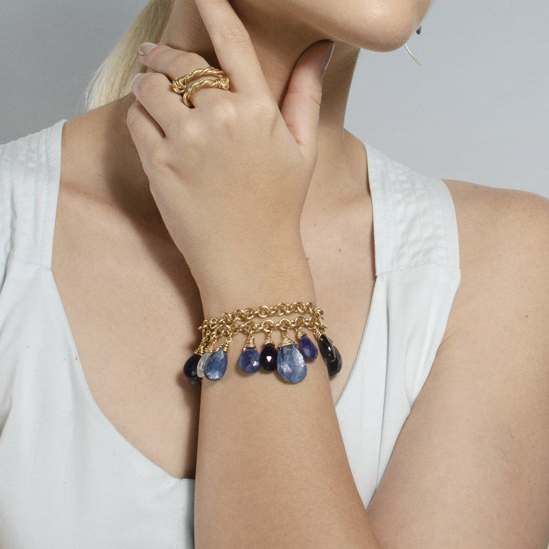 Kosmima Necklace - Iolite, Kyanite, Lapis Lazuli, Aquamarine, Blue Aventurine & Tanzanite Necklaces TARBAY   