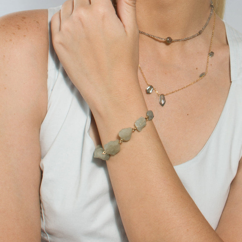Bruma Bracelet #2 - Aquamarine & Green Amethyst Bracelets TARBAY   