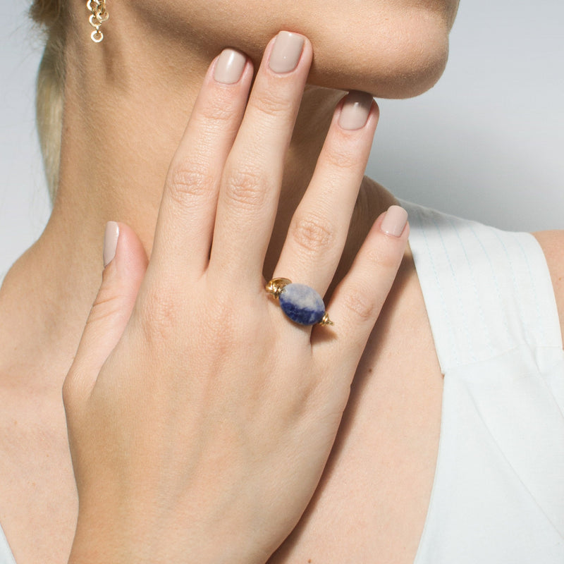 Solitaire Ring #1 (25mm) - Sodalite Rings TARBAY   