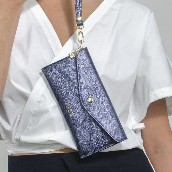 Genuine Leather Wallet #1 - Metallic Blue Wallets TARBAY   