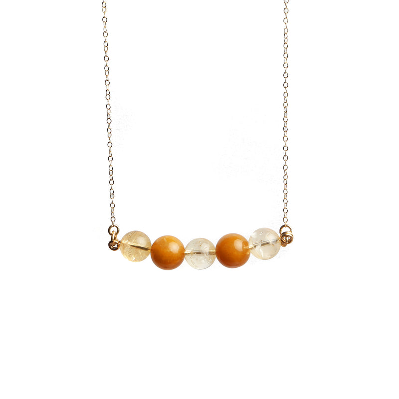 Rosetta Necklace - Yellow Jade & Citrine Necklaces TARBAY   