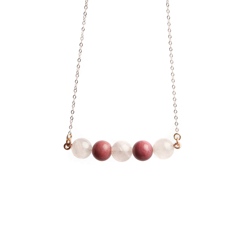 Rosetta Necklace - Rose Quartz & Rhodochrosite Necklaces TARBAY   