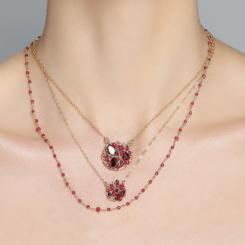 Aura Necklace #2 (20mm) - Ruby, garnet, tourmaline Necklaces TARBAY   