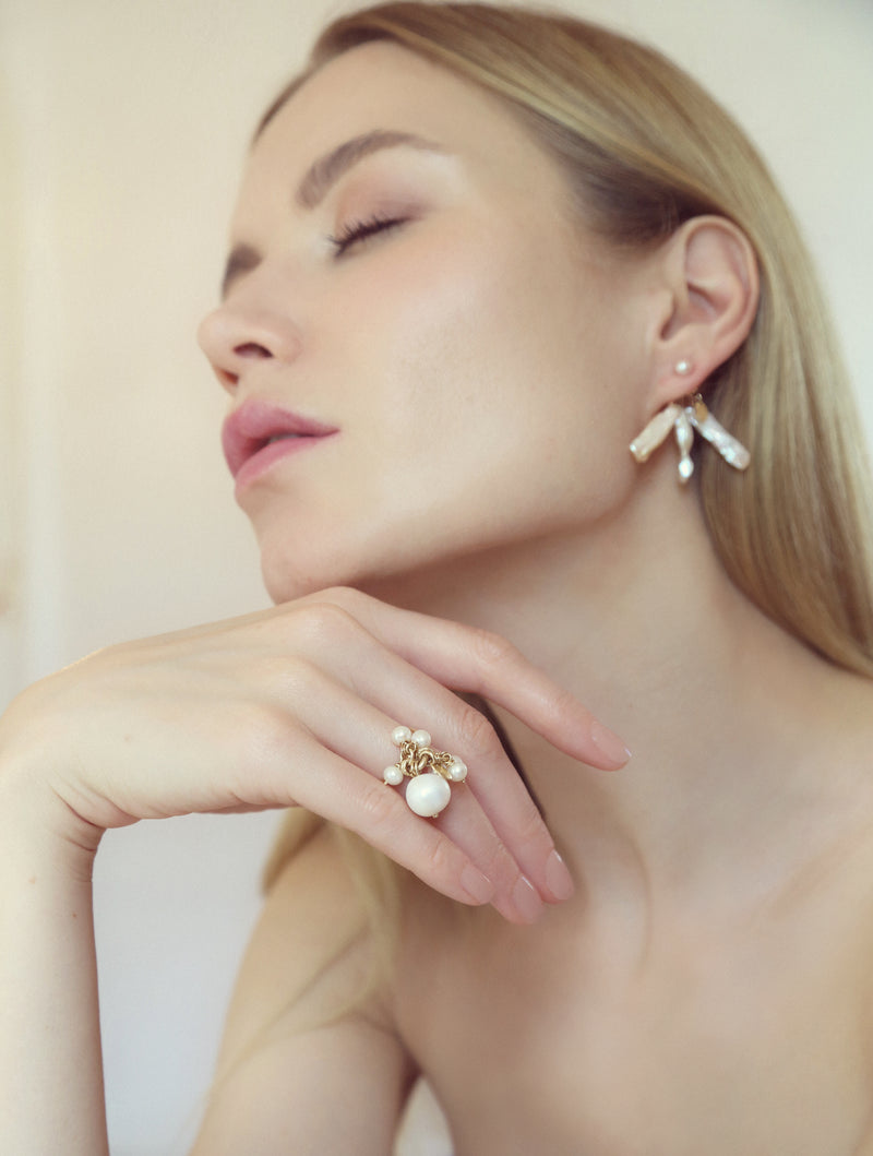 Estela Dangle Earrings (35mm) - Pearl Earrings TARBAY   