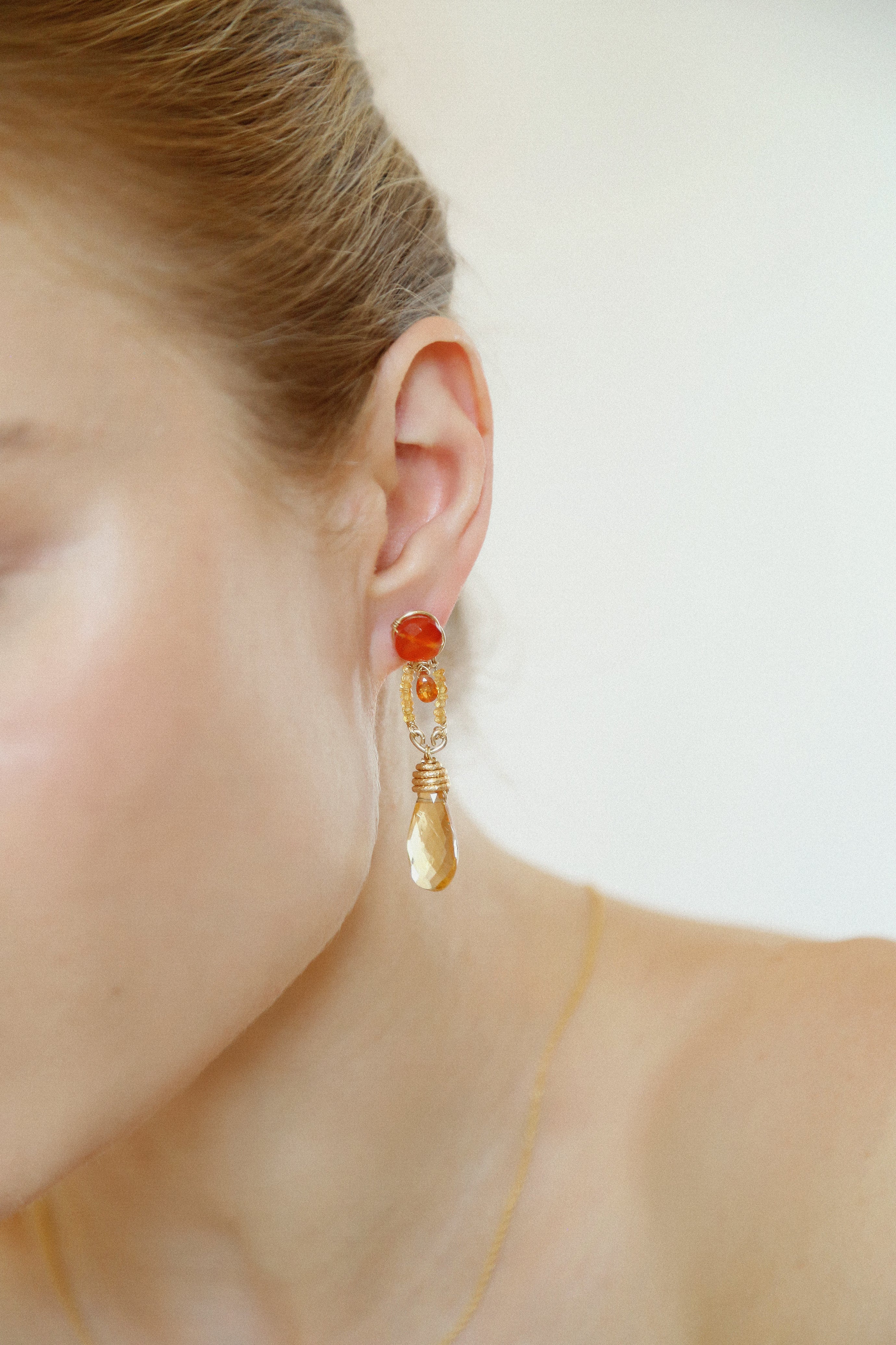 Iridessa Earring - Citrine, Carnelian & Spessartite Earrings TARBAY   