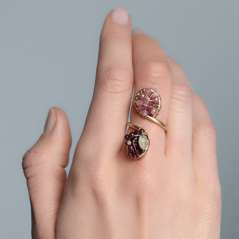Lucia Adjustable Red Ring - Ruby, Garnet, Tourmaline Rings TARBAY   