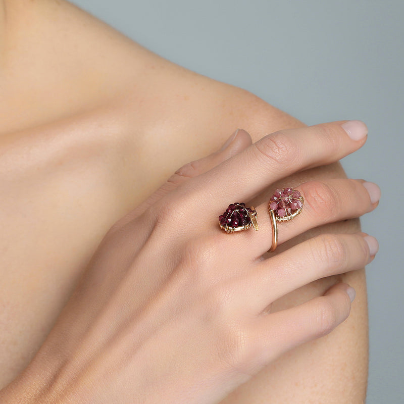 Lucia Adjustable Red Ring - Ruby, Garnet, Tourmaline Rings TARBAY   