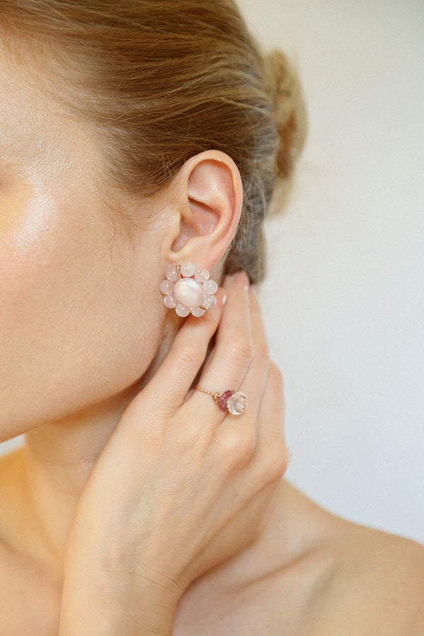 Branwen Ring #3 - Rose Quartz & Ruby Rings TARBAY   