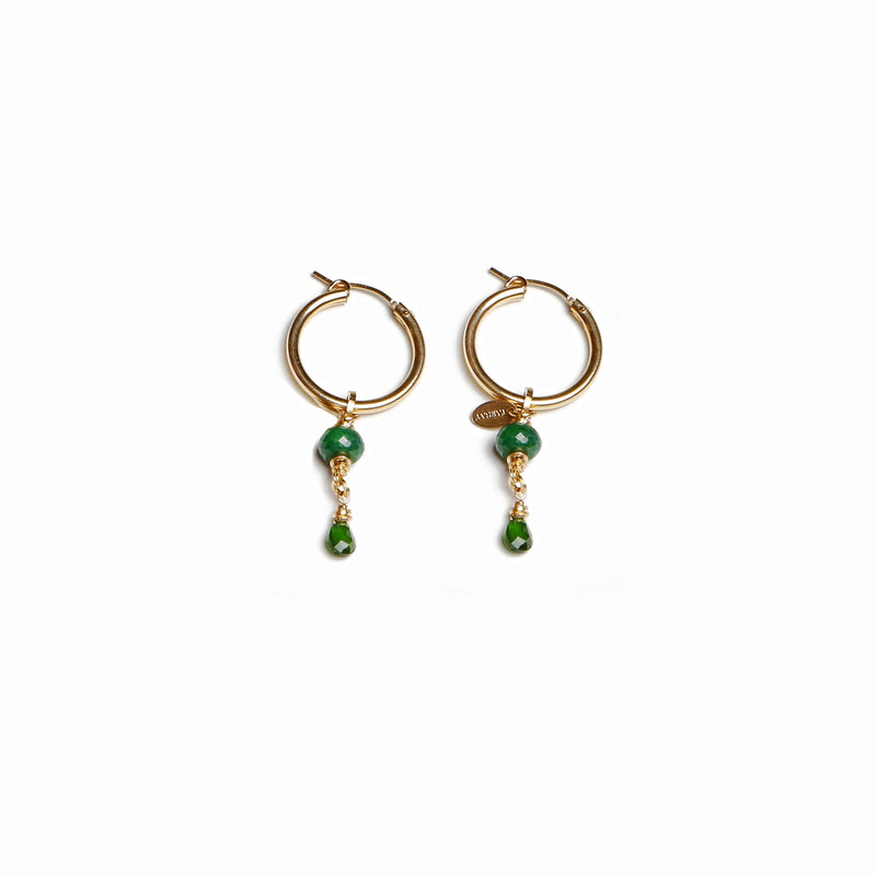 Christine Earrings (50mm) - Peridot & Tsavorite Earrings TARBAY   