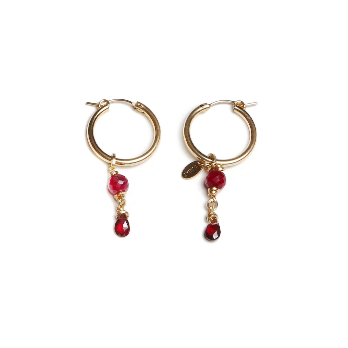 Christine Earring (50mm) - Garnet & Ruby Earrings TARBAY   