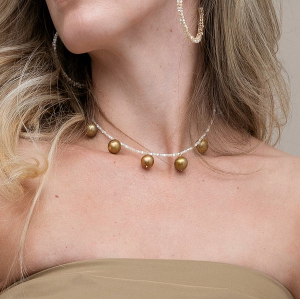 Salina Necklace #3 - Bronze Pearl & Nacre Necklaces TARBAY   
