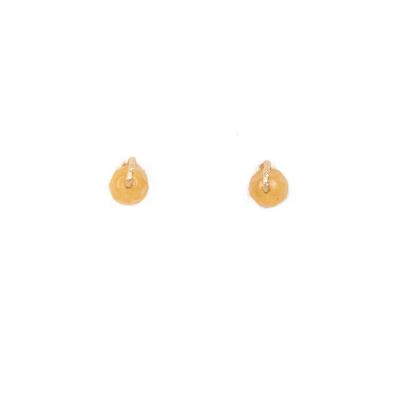 Gyros Stud Earrings (5mm) - Yellow Jade Earrings TARBAY   