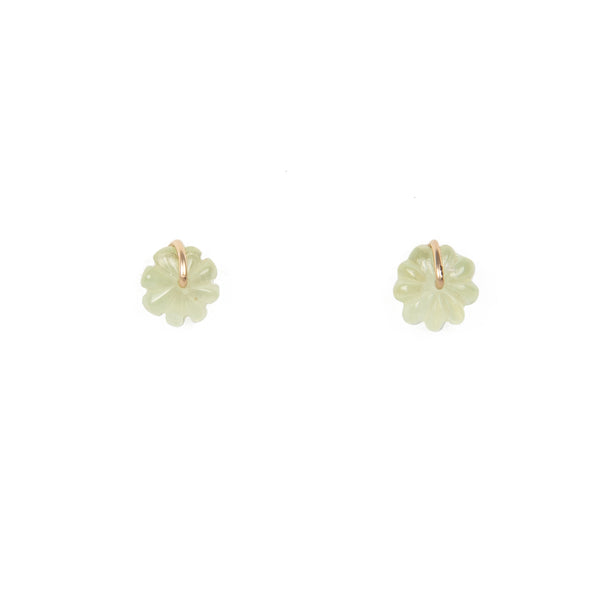 Gyros Stud Earrings (8mm) - Prehnite Earrings TARBAY   