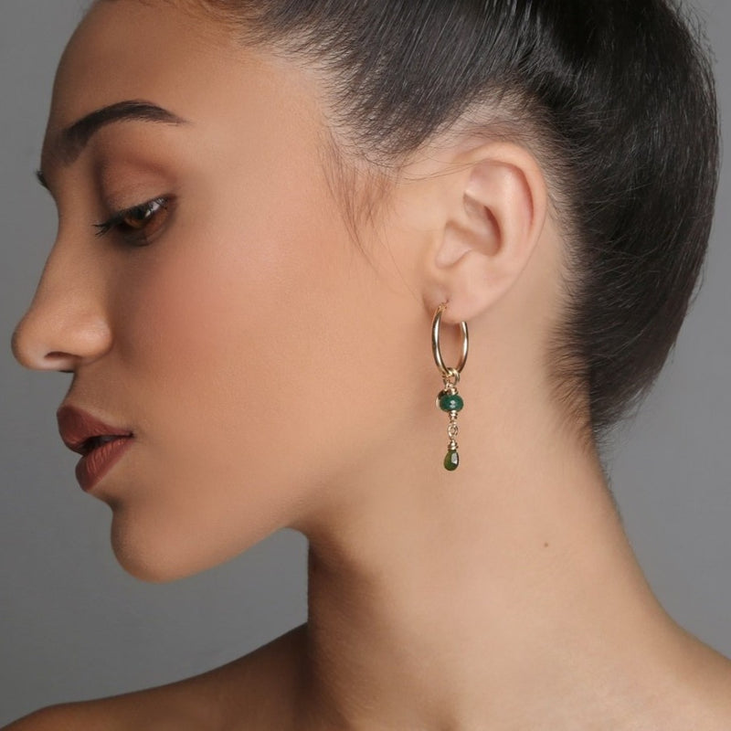 Christine Earrings (50mm) - Peridot & Tsavorite Earrings TARBAY   