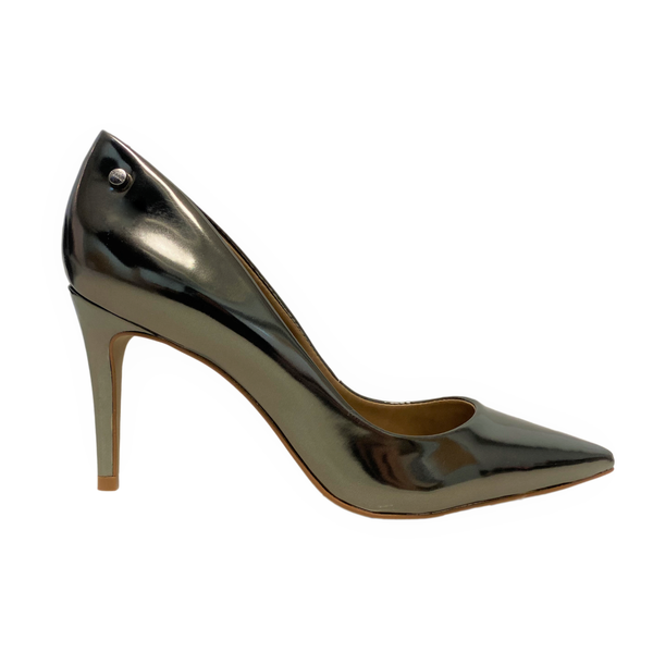 Bea Stilettos High Heel Shoes - Metallic Pewter Heels TARBAY   