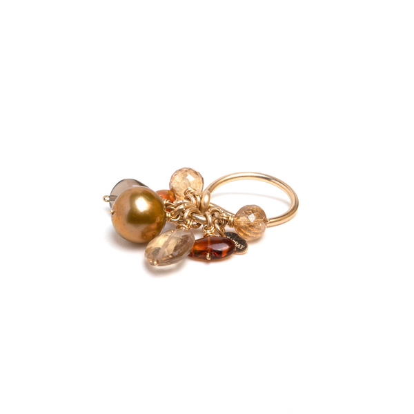 Kosmima Ring - Amber, Spessartite, Smoky Quartz, Pearl & Ametrine Rings TARBAY   