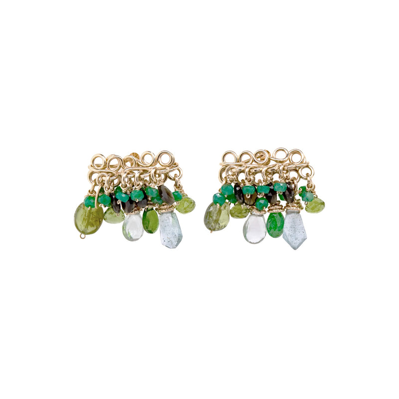 Marisma Earring - Peridot, green onyx, chalcedony, phrinite, versonitte, green amethyst, chrysophase Earrings TARBAY   