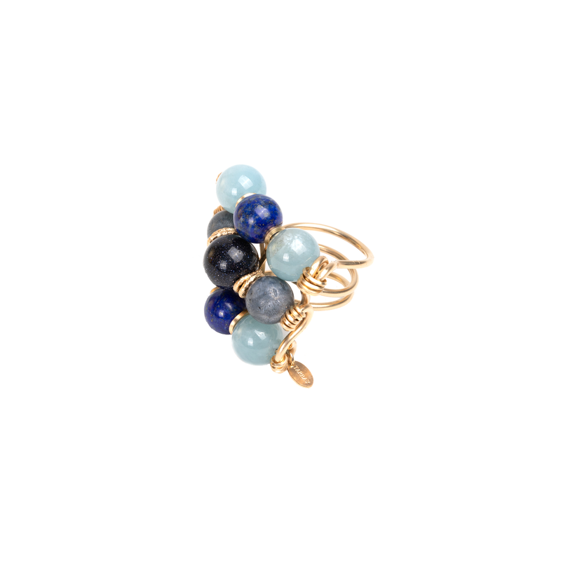 Mermelada Ring - Lapis Lazuli, Aquamarine, Blue Aventurine, Blue Apatite & Blue Coral Rings TARBAY   