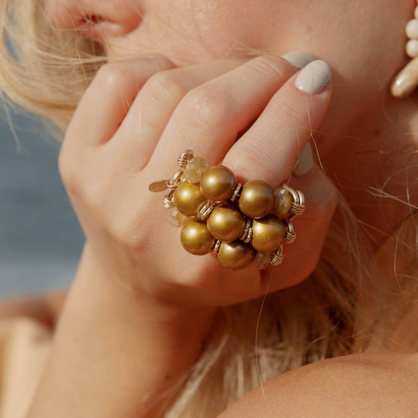 Mermelada Ring - Yellow Pearl Rings TARBAY   
