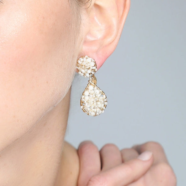 Lucia Dangle Earrings #3  - Pearl Earrings TARBAY   