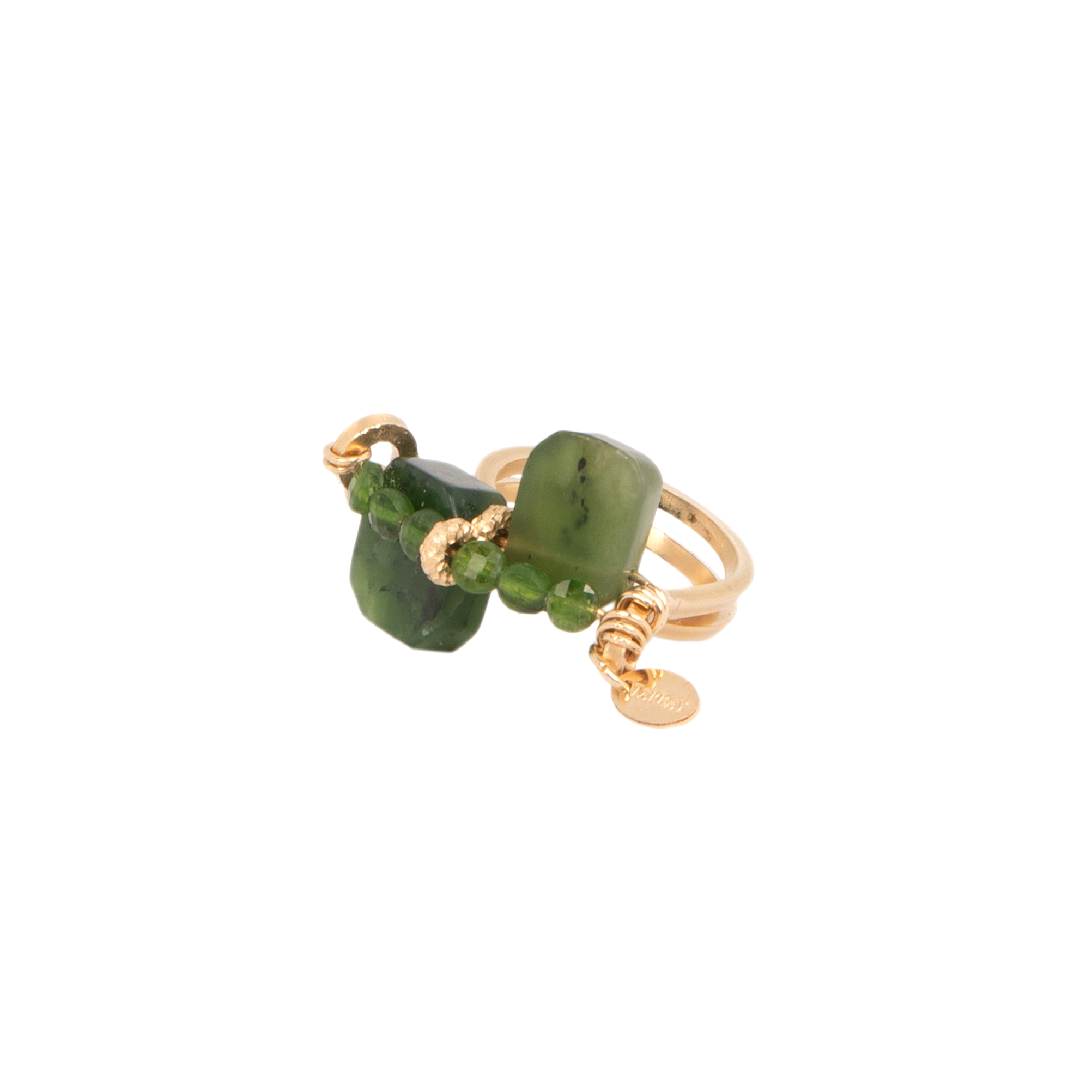 Aloe Ring #2 - Jade Verde & Tsavorite Rings TARBAY   