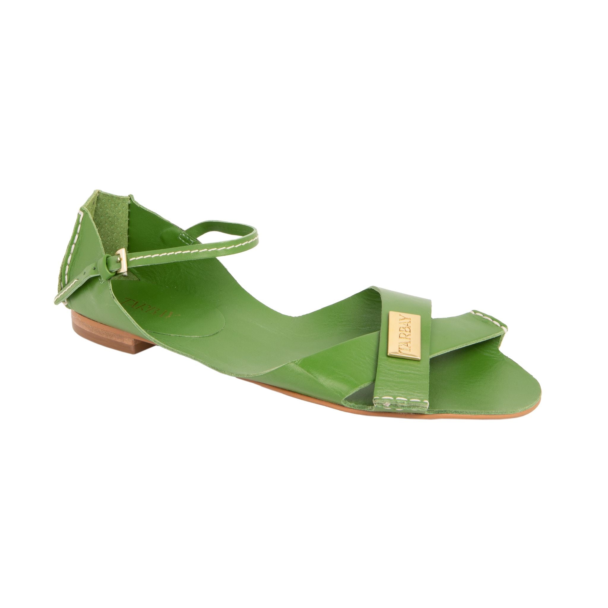 Tajali Leather Sandals - Pickle Tajali Flats TARBAY   