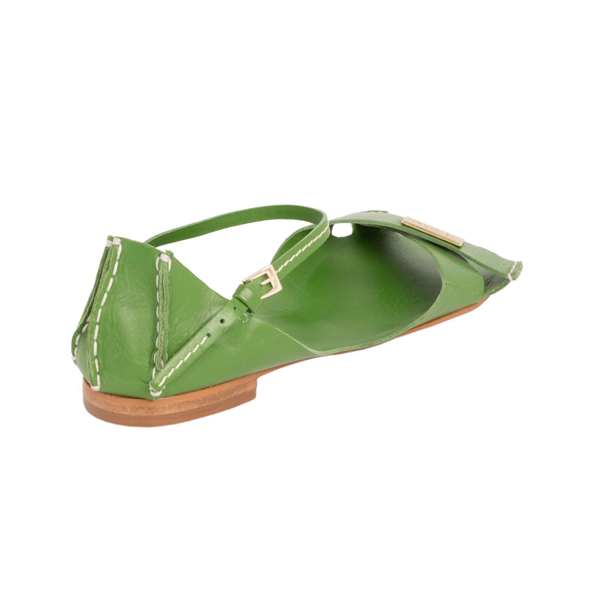 Tajali Leather Sandals - Pickle Tajali Flats TARBAY   