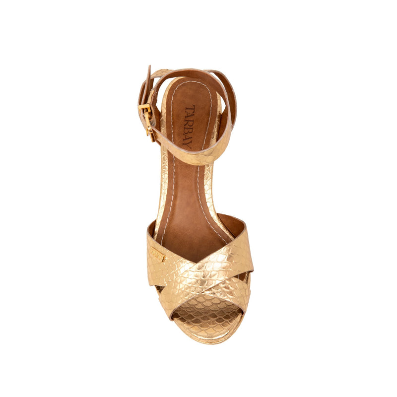 Espuma Wedges - Snake Gold Heels TARBAY   