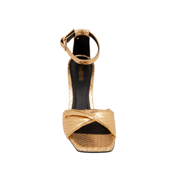 Griselda Sandals - Snake Gold Heels TARBAY   